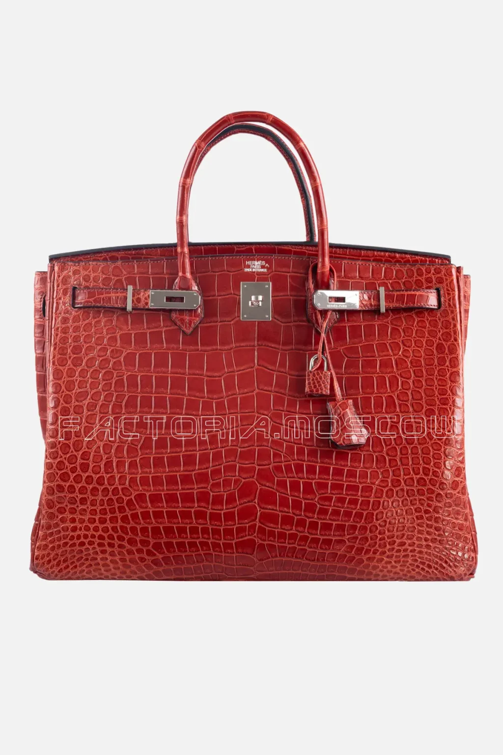 Hermes Birkin 40 Matte Porosus Crocodile Colour Rouge H PHW