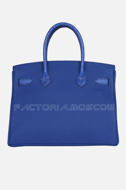 Hermès Birkin 30 Bleu Royal Matte Alligator and Togo Touch PHW
