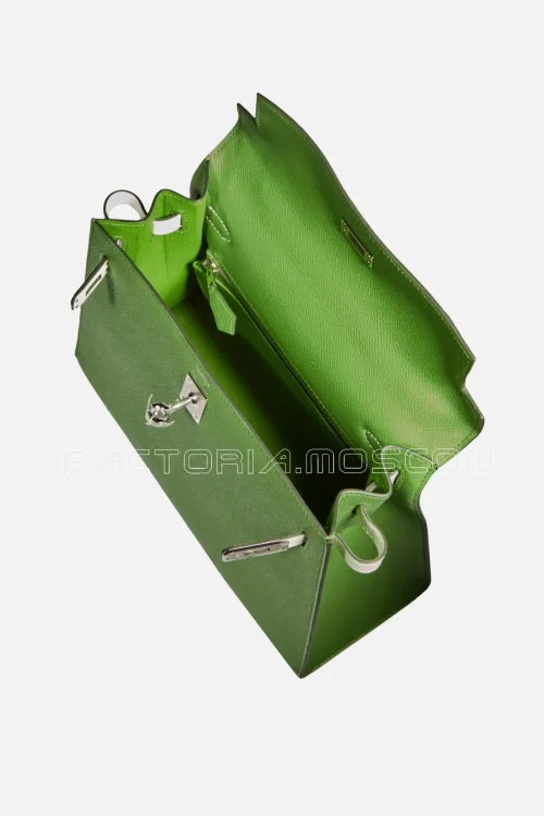 Hermès Kelly Sellier 25 Epsom Tricolor Vert Yucca, Vert Fizz And Etoupe PHW