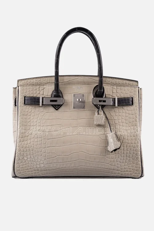 Hermes Birkin 30 HSS Beton & Graphite Matte Alligator Brushed PHW