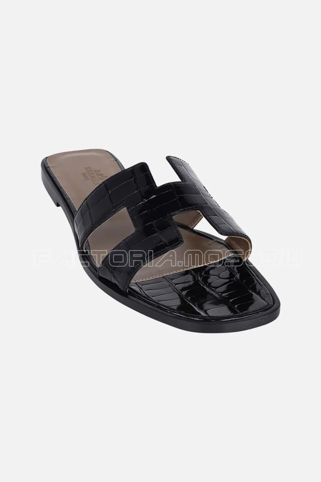 Hermes Oran Sandal Black Alligator