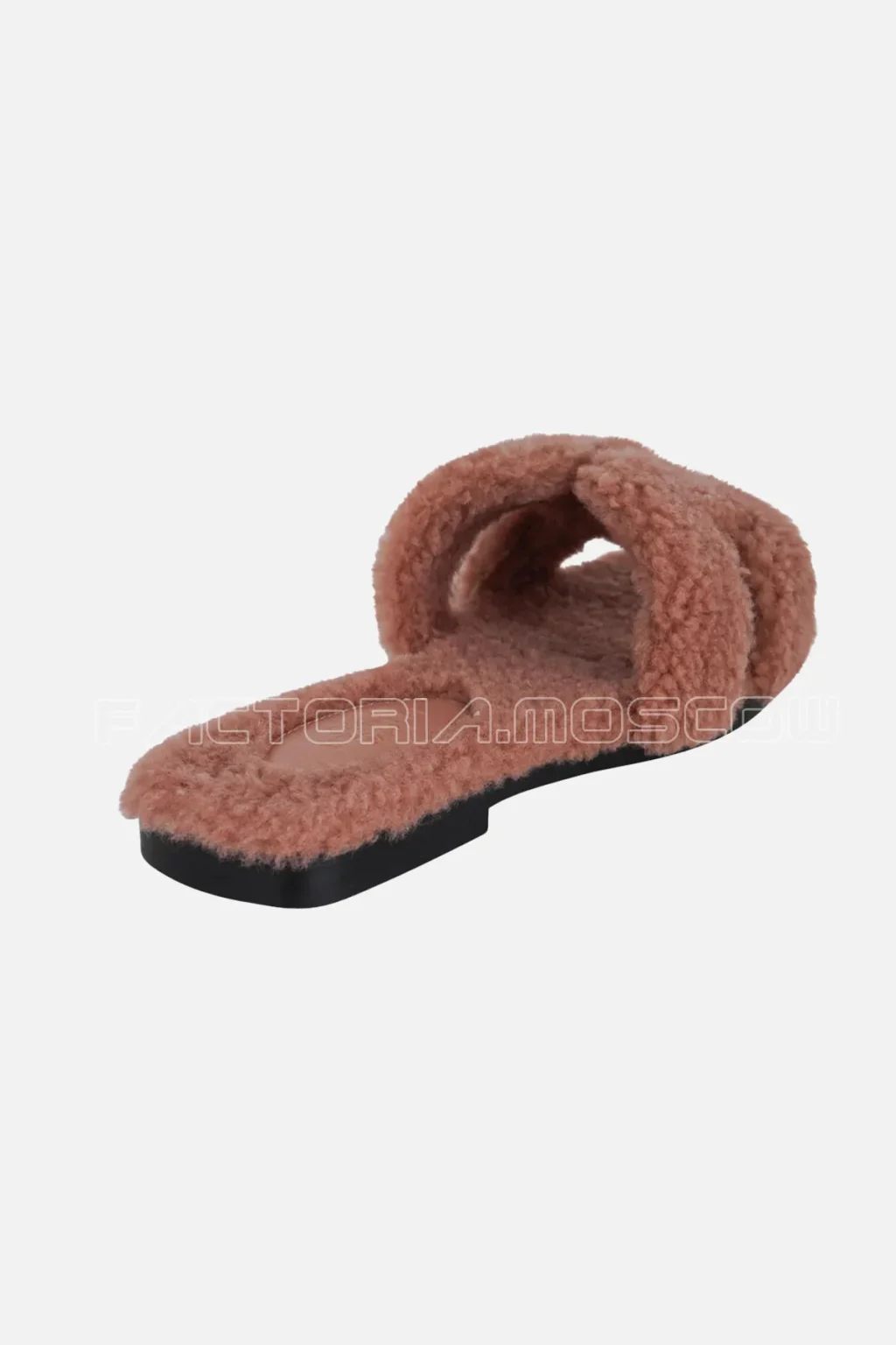 Hermes Teddy Bear Oran Rose Aube Shearling Sandal Limited Edition