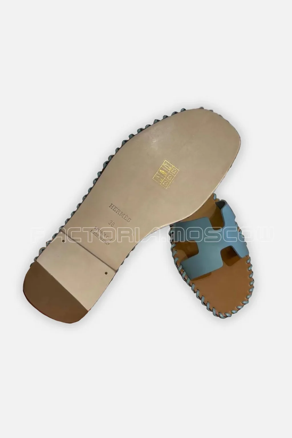 Hermes Vert D’eau Oran Sandal Flat Shoes