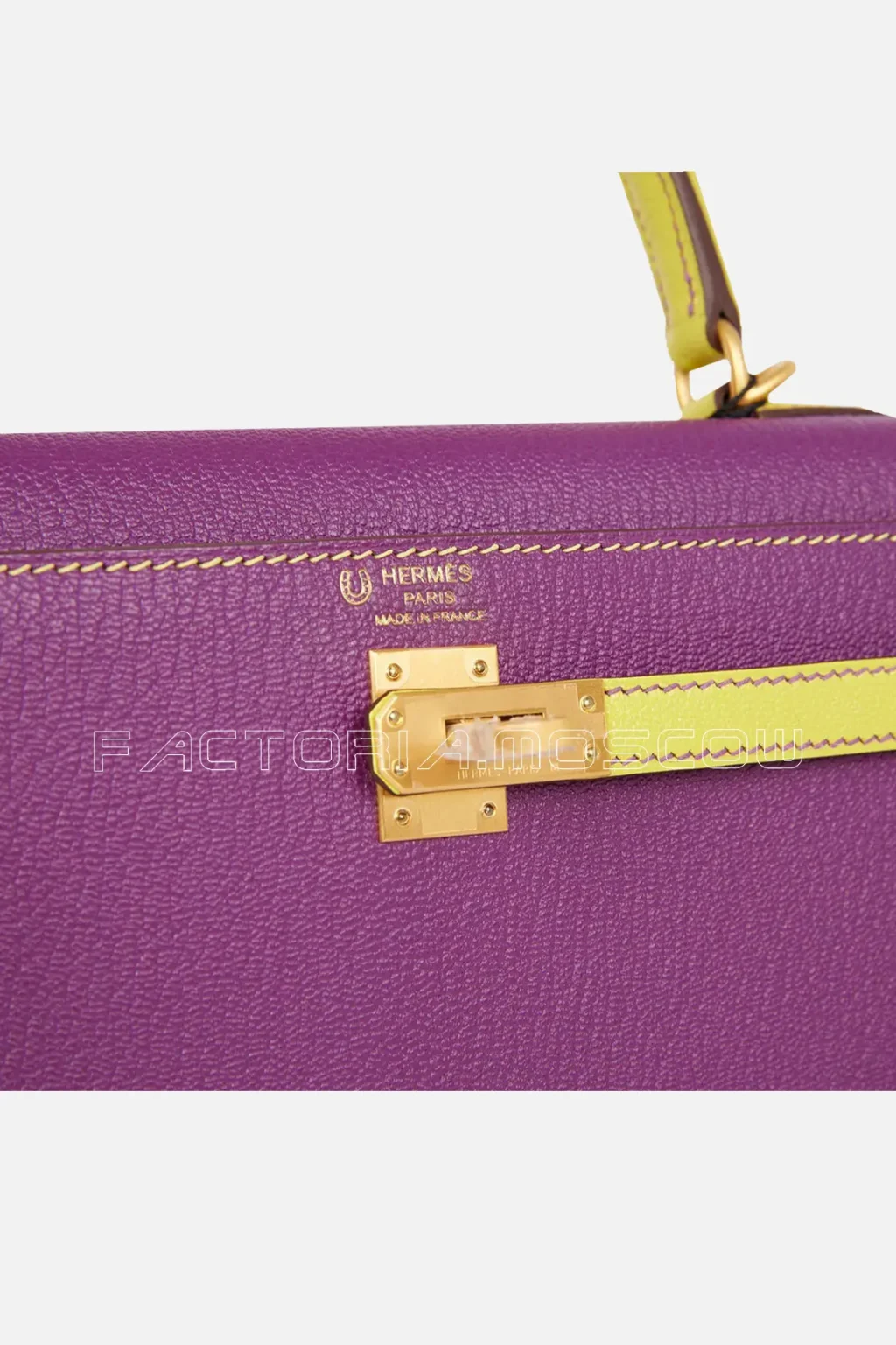 Hermès Special Order (HSS) Kelly Sellier 25 Anemone and Lime Chevre Brushed GHW