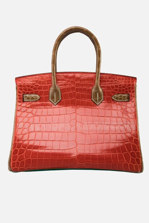 Hermes HSS Birkin 30 Shiny Tri-colour Vert Émeraude, Ficelle & Géranium Niloticus GHW