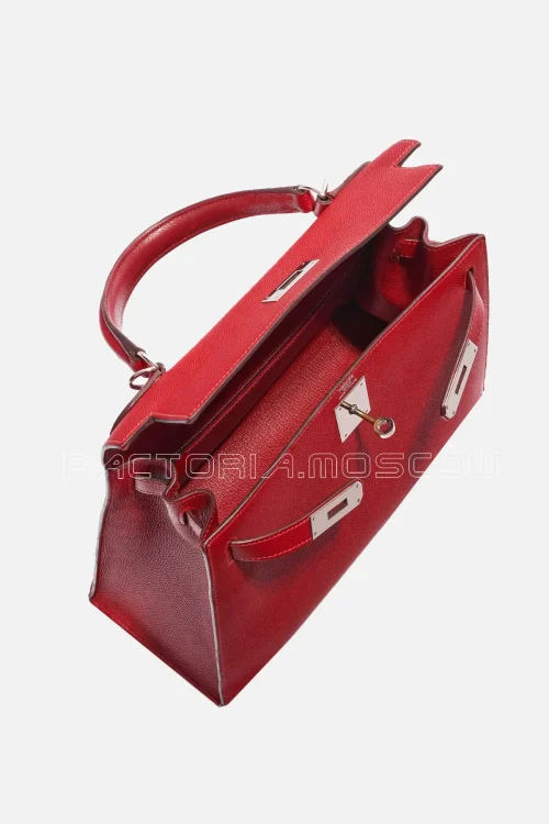 Hermès Kelly Sellier 28 Epsom Colour Rouge Vif PHW