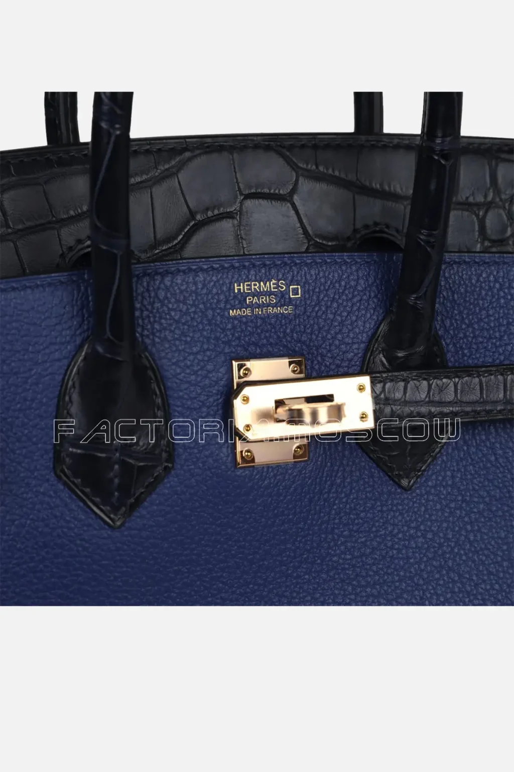 Hermès Birkin 25 Bleu Saphir Taurillion Novillo and Bleu Marine Matte Alligator Touch RGHW