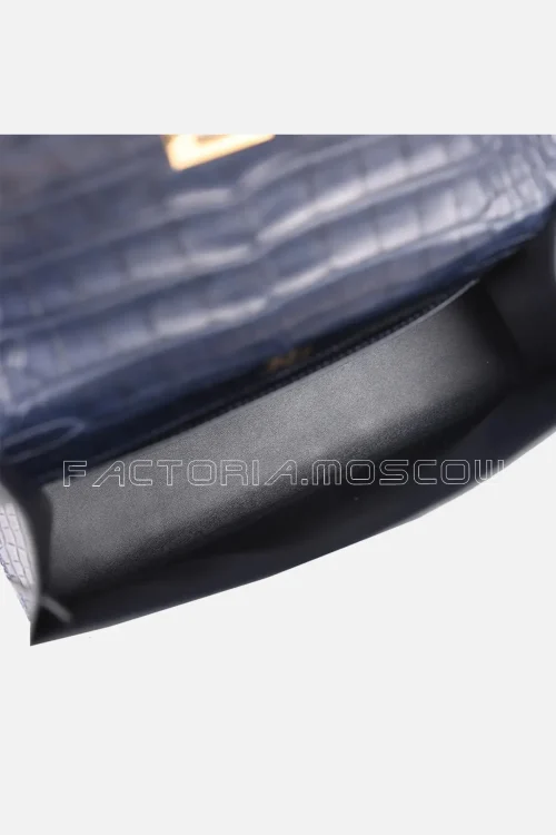 Hermès Kelly Pochette Bleu Indigo Matte Alligator GHW