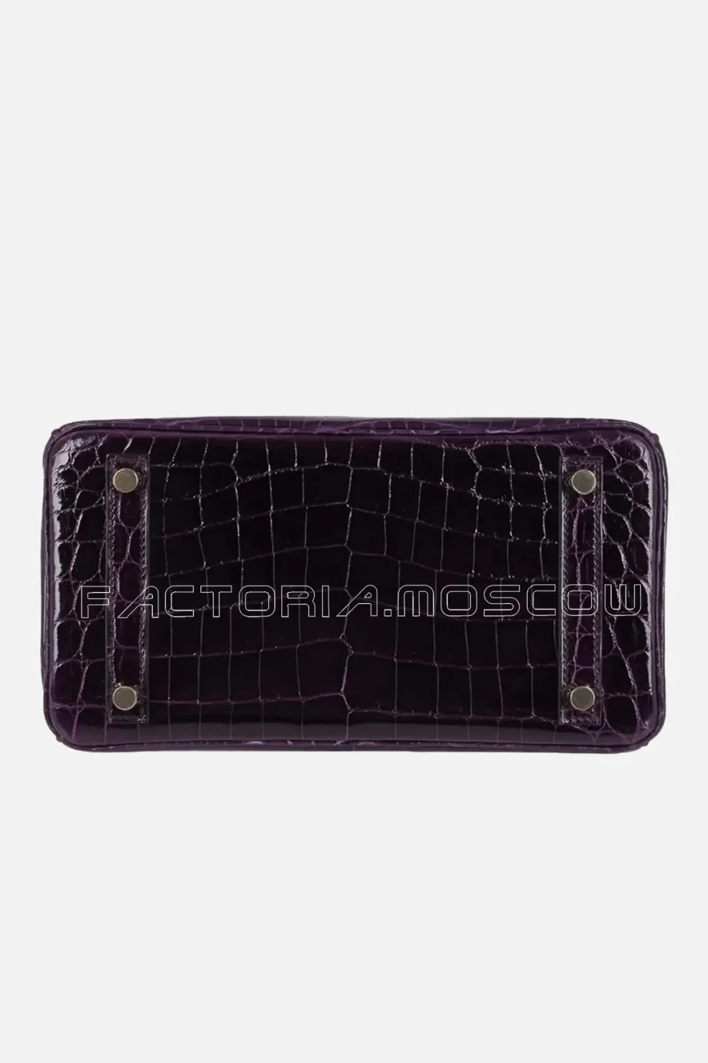 Hermes Birkin 25 Bag Aubergine Niloticus Crocodile GHW