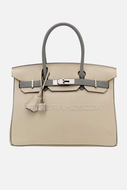 Hermes Birkin 30 Togo Craie/Gris Perle PHW