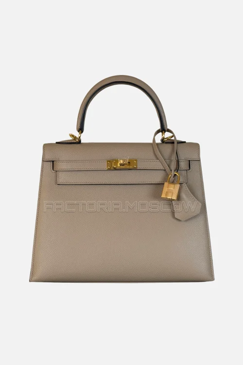 Hermes Kelly Sellier 25 Epsom Colour Gris Tourterelle GHW