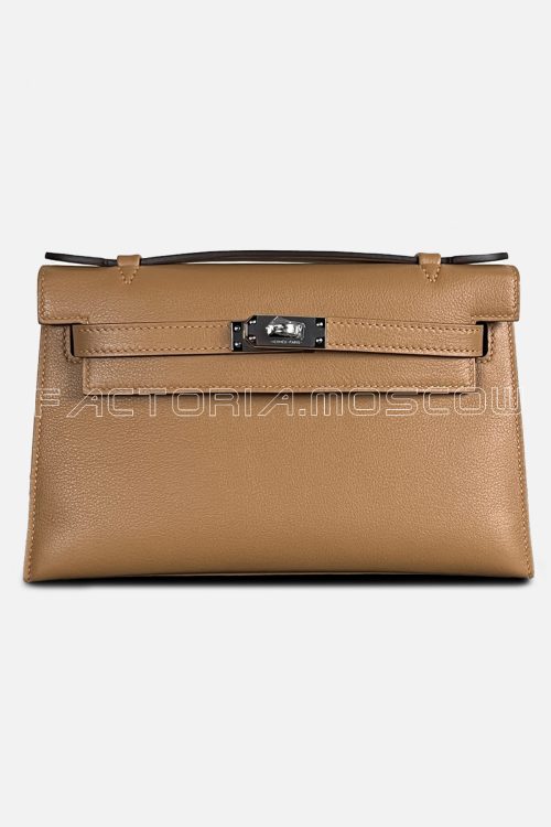 Hermes Kelly Pochette Swift Colour Beige De Weimar PHW