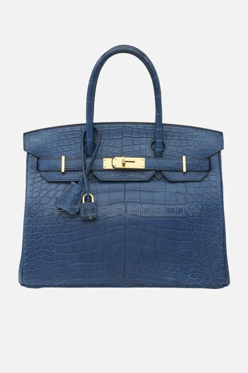 Hermes Birkin 30 Matte Bleu De Malte Alligator GHW