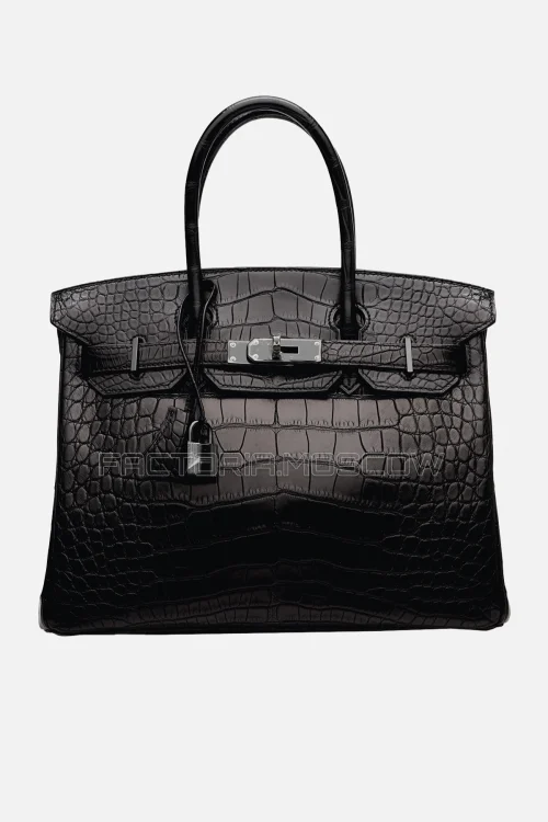 Hermes Birkin 30 Matte Alligator Black PHW