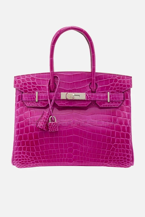 Hermes Birkin 30 Shiny Rose Scheherazade Niloticus Crocodile Phw