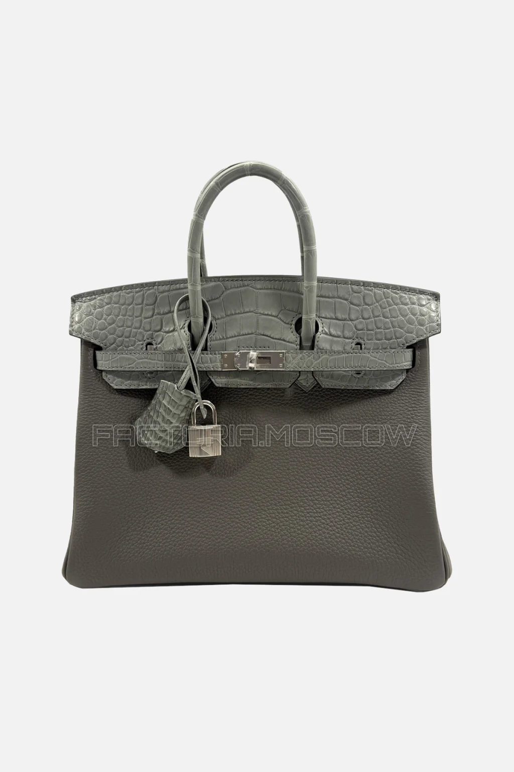 Hermès Birkin Touch 25 Gris Meyer Togo And Gris Ciment Matte Alligator PHW