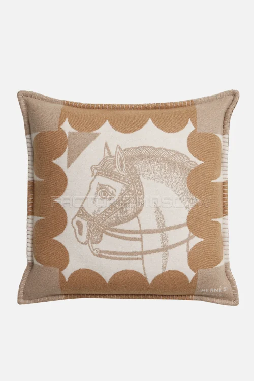 Hermes Cheval Joker pillow Colour Noisette
