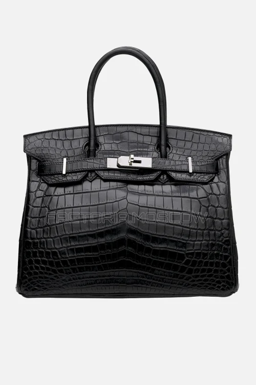 Hermes Birkin 30 Matte Black Niloticus Crocodile PHW