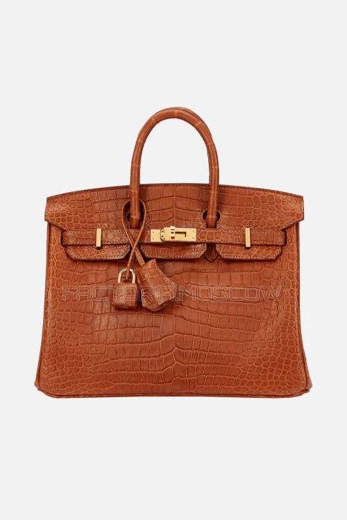 Hermès Birkin 25 Gold Matte Porosus Crocodile GHW