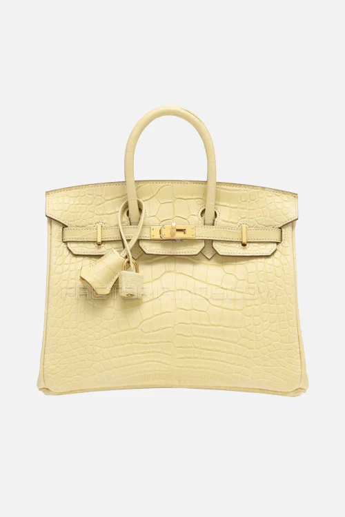 Hermes Birkin 25 Matte Vanille Alligator GHW