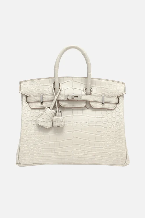 Hermes Birkin 25 Matte Beton Alligator PHW