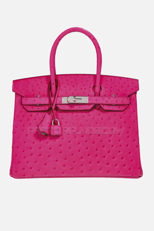 Hermes Birkin 30 Rose Tyrien Ostrich PHW