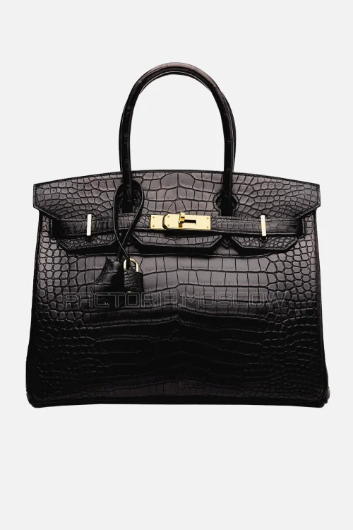 Hermes Birkin 30 Matte Black Porosus Crocodile GHW