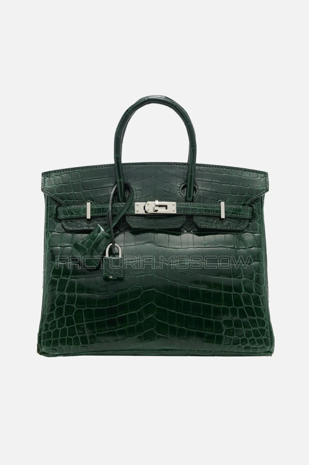 Hermes Birkin 25 Shiny Vert Fonce Niloticus Crocodile PHW