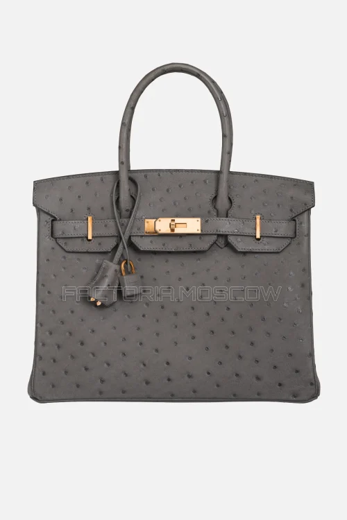 Hermes Birkin 30 Graphite Ostrich RGHW