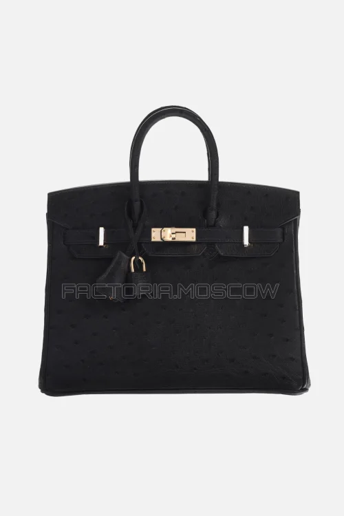 Hermes Birkin 25 Black Ostrich GHW