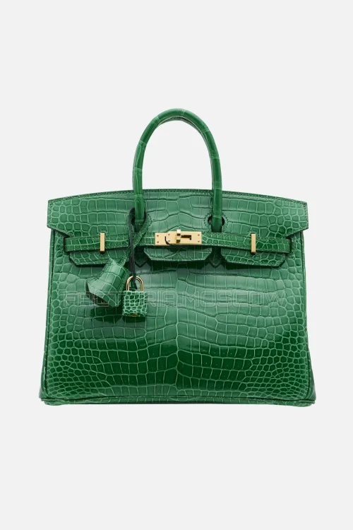 Hermes Birkin 25 Shiny Cactus Porosus Crocodile GHW