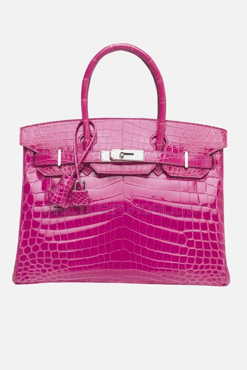 Hermes Birkin 30 Shiny Rose Tyrien Niloticus Crocodile PHW