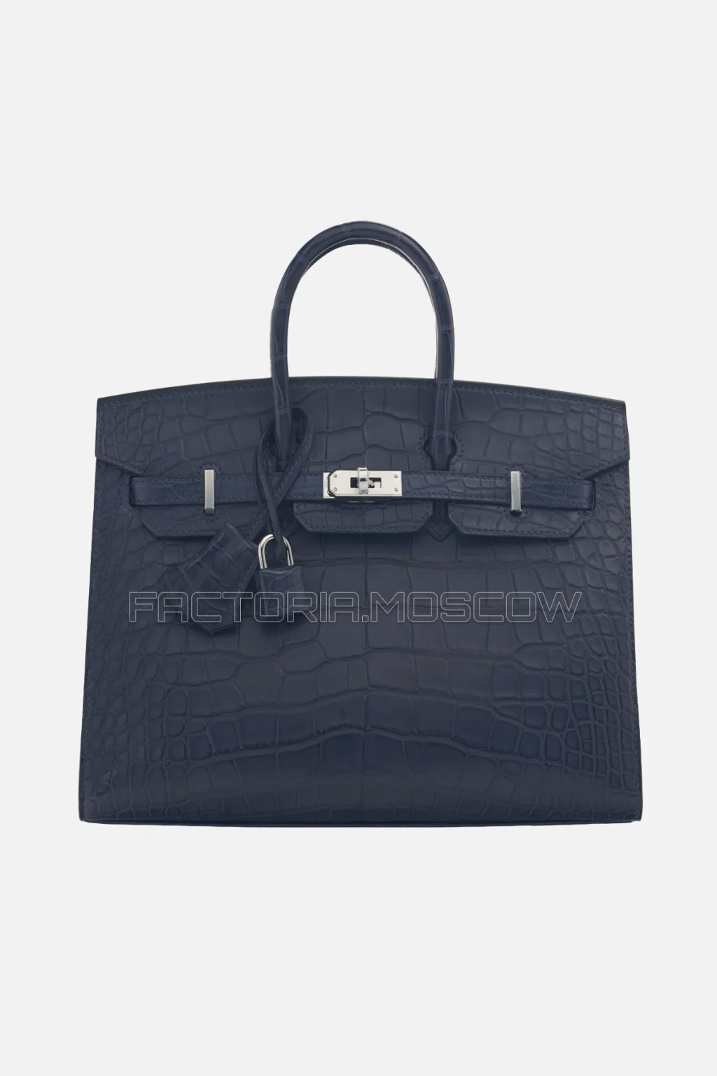 Hermes Birkin Sellier 25 Matte Bleu Indigo Alligator PHW