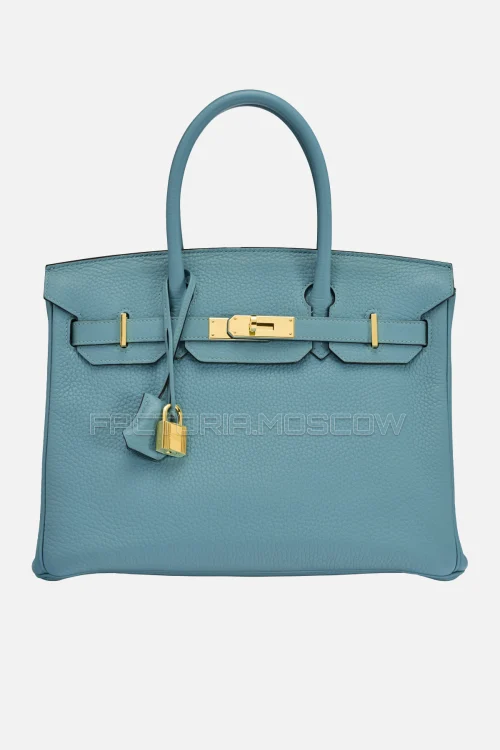 Hermes Birkin 30 Bleu Saint Cyr Togo GHW