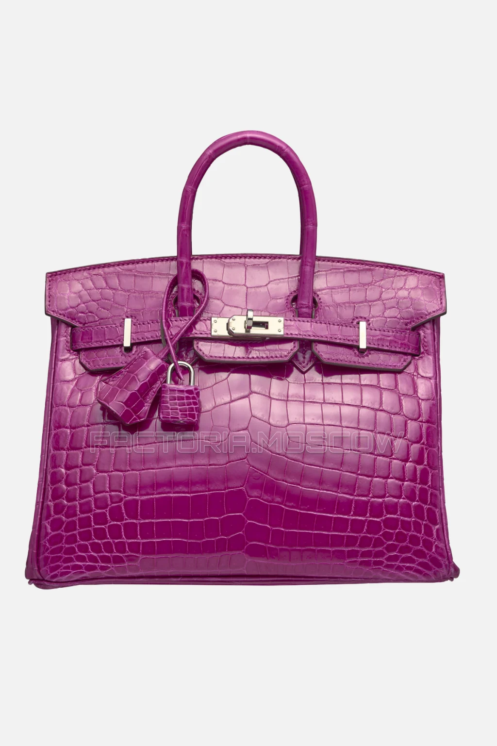Hermes Birkin 25 Shiny Rose Pourpre Niloticus Crocodile PHW