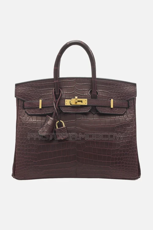 Hermes Birkin 25 Matte Rouge Sellier Porosus Crocodile GHW