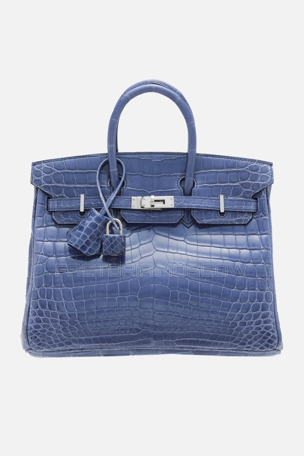 Hermes Birkin 25 Shiny Bleu Brighton Niloticus Crocodile PHW