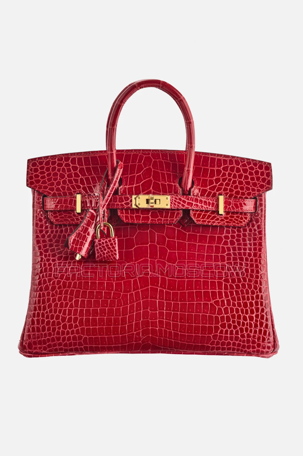 Hermes Birkin 25 Shiny Rouge De Coeur Porosus Crocodile GHW