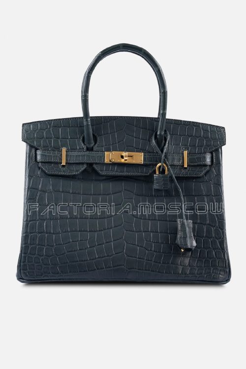 Hermes Birkin 30 Shiny Vert Fonce Niloticus Crocodile GHW