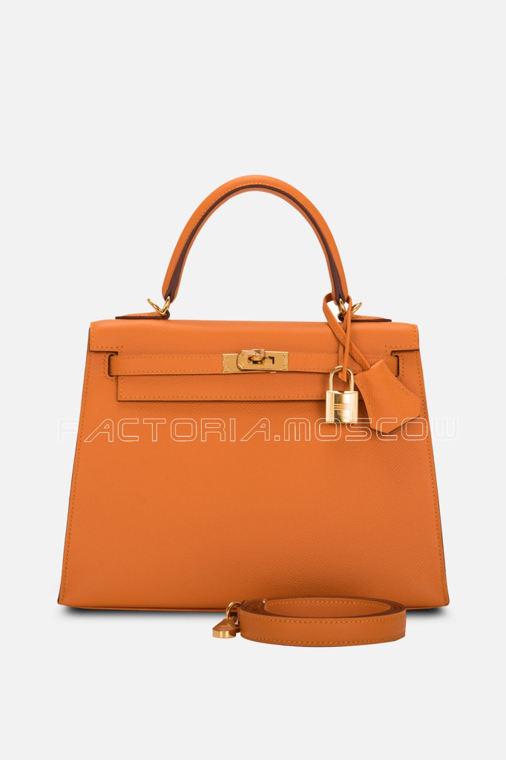 Hèrmes Abricot Sellier Kelly 25 Epsom Leather GHW