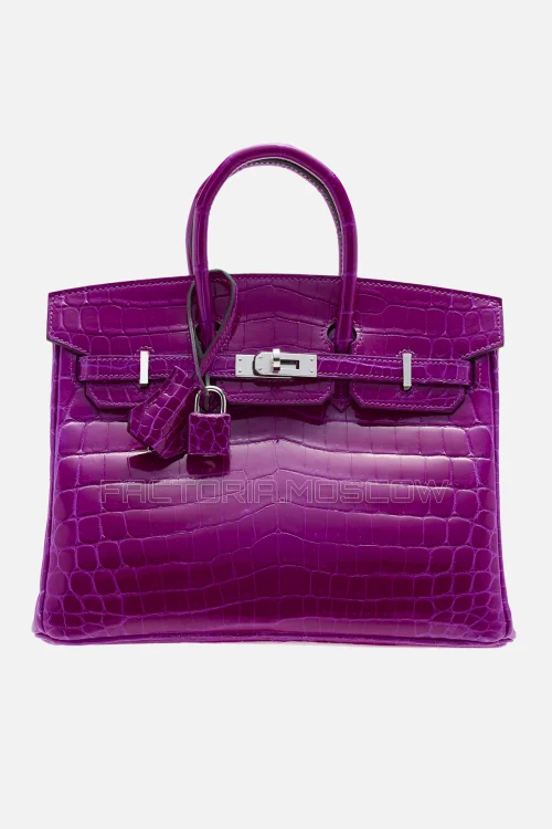 Hermes Birkin 25 Shiny Rose Scheherazade Niloticus Crocodile PHW