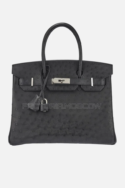 Hermes Birkin 30 Black Ostrich PHW