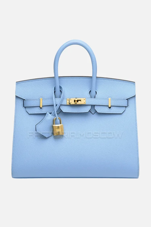 Hermes Birkin Sellier 25 Epsom Celeste GHW