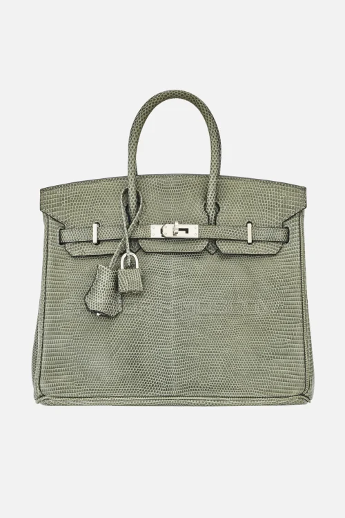 Hermes Birkin 25 Shiny Gris Fonce Niloticus Lizard PHW