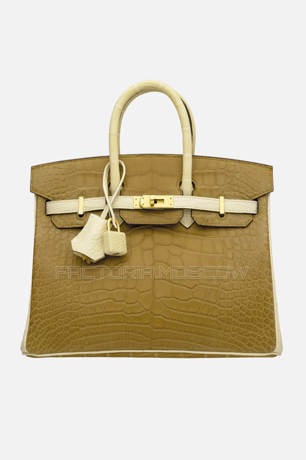 Hermes Birkin 25 Kraft/Vanille Matte Alligator GHW
