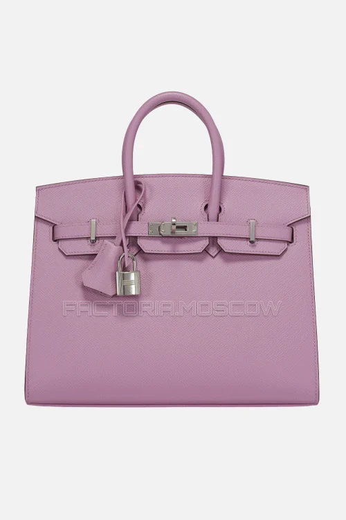 Hermes Birkin Sellier 25 Mauve Sylvestre Epsom PHW