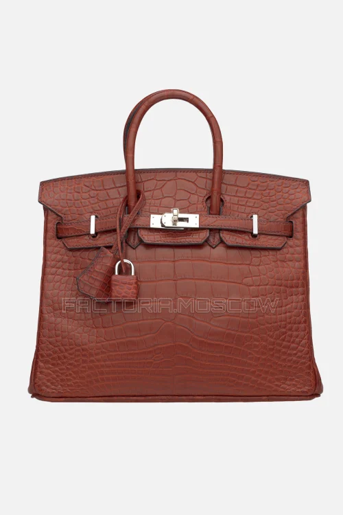 Hermes Birkin 25 Matte Alligator Rouge H PHW