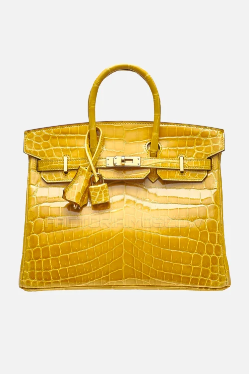 Hermes Birkin 25 Shiny Ambre Niloticus Crocodile GHW