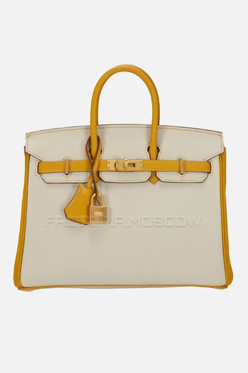 Hermes Birkin 25 Togo Beton/Jaune Ambre GHW