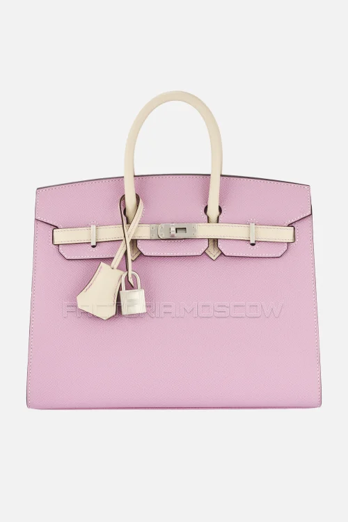 Hermes HSS Birkin Sellier 25 Epsom Mauve Sylvestre/Craie PHW
